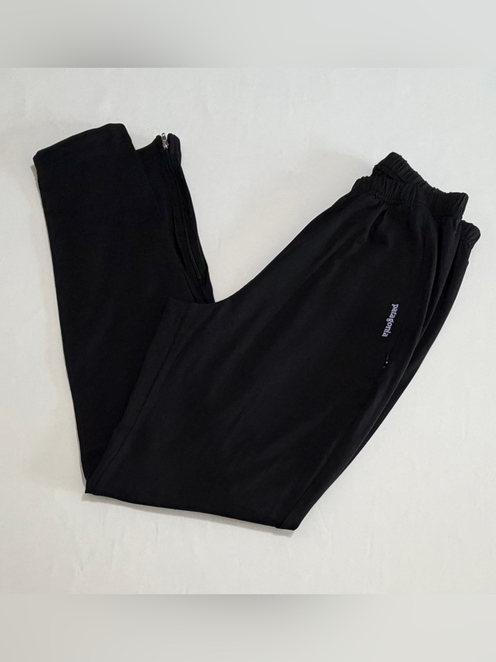 Patagonia Womens Black Athletic Jogger Pants Zippered Ankles Zip Pockets Medium